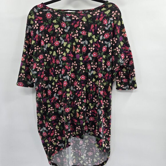 LuLaRoe Dark Floral Oversized Short Sleeved Tunic Top Small - Picture 1 of 6